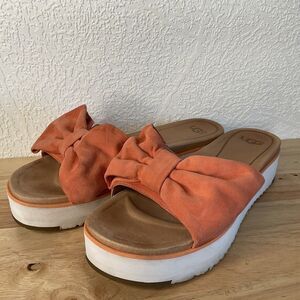 UGG Joan Vibrant‎ Coral Clog Platfrom Slid Sandals Women Size 9.5